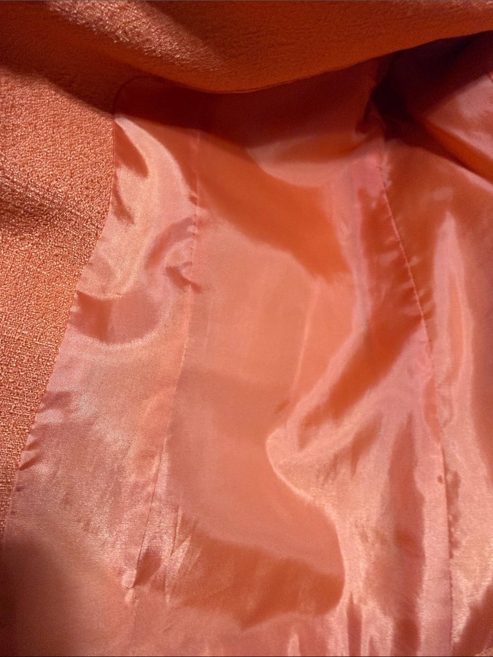 Kasper Orange Open-Front Textured Skirt Suit - Picture 5 of 12